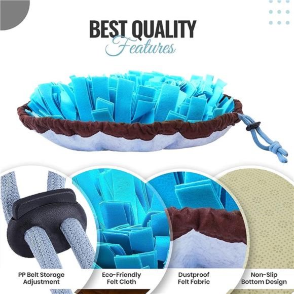 Snuffle Mat for Dogs – Interactive Feed Game/Dog Puzzle Toy (Blue) - Picture 5 of 6